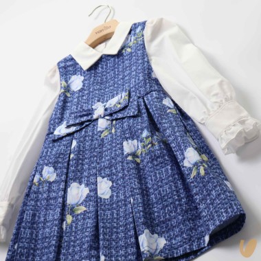 Abito camicia stampa rose Bimba 2/8 anni