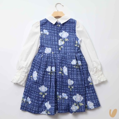 Abito camicia stampa rose Bimba 2/8 anni
