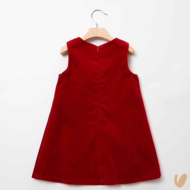 Scamiciato in velluto fiocchi Bimba 2/8 anni