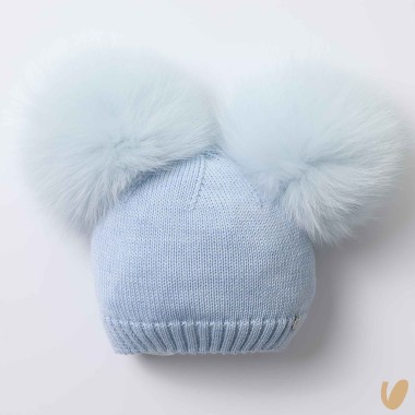Cappello lana doppio ponpom Cappello e Guanti