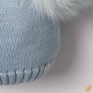 Cappello lana doppio ponpom Cappello e Guanti