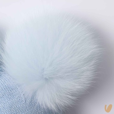 Cappello lana doppio ponpom Cappello e Guanti