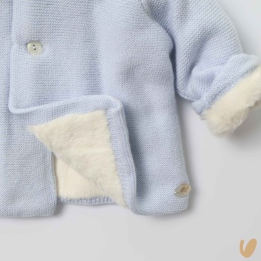 Cappottino in lana e ecopelliccia Cardigan e Accessori