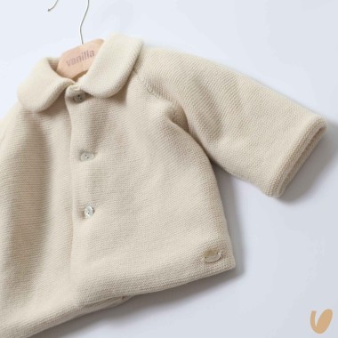 Cappottino in lana e ecopelliccia Neonato