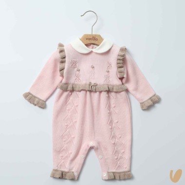 Tutina in lana fiorellini Set Nascita e Uscita Clinica