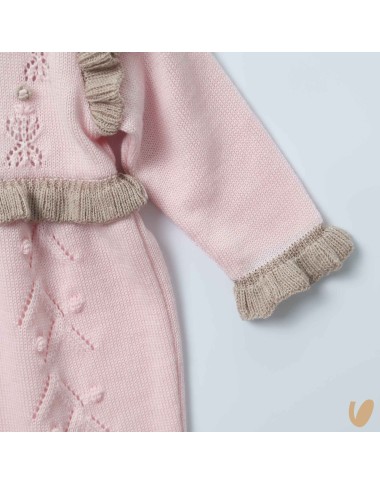 Tutina in lana fiorellini Set Nascita e Uscita Clinica