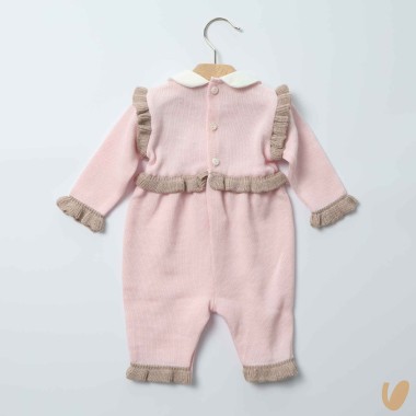 Tutina in lana fiorellini Set Nascita e Uscita Clinica