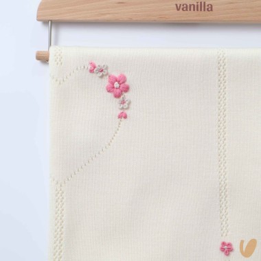 Coperta in lana cuore e fiori ricamati Coperta e Lenzuola