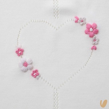 Coperta in lana cuore e fiori ricamati Coperta e Lenzuola