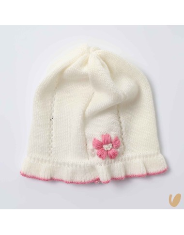 Flower wool hat