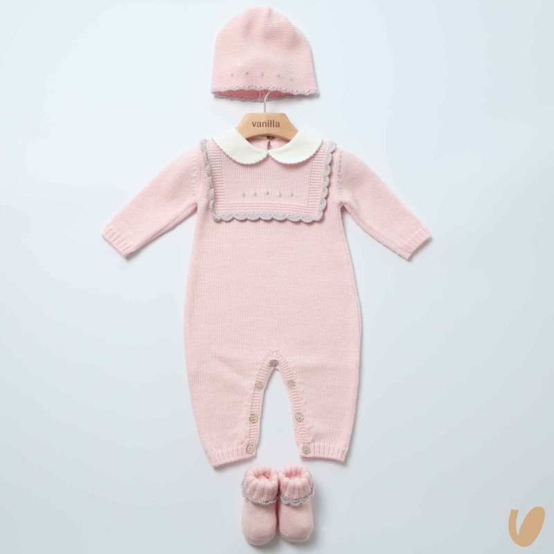 Completo nascita uncinetto in lana Neonata