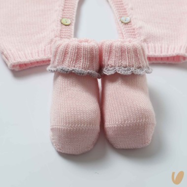 Completo nascita uncinetto in lana Neonata