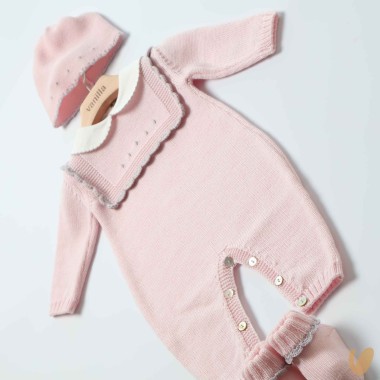 Completo nascita uncinetto in lana Neonata