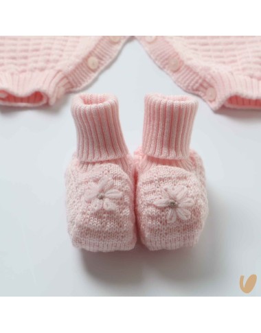 Tutina e babbucce in lana Set Nascita e Uscita Clinica