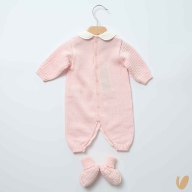 Tutina e babbucce in lana Set Nascita e Uscita Clinica