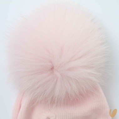 Cappello in lana con ponpom Cappello e Guanti