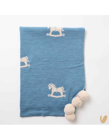 Coperta dondoli e ponpon in lana Coperta e Lenzuola