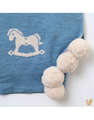 Coperta dondoli e ponpon in lana Coperta e Lenzuola