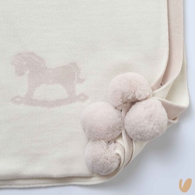 Coperta dondoli e ponpon in lana Accessori