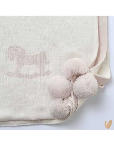 Coperta dondoli e ponpon in lana Accessori