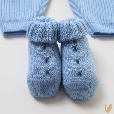 Completo nascita maglia inglese in lana Set Nascita e Uscita Clinica