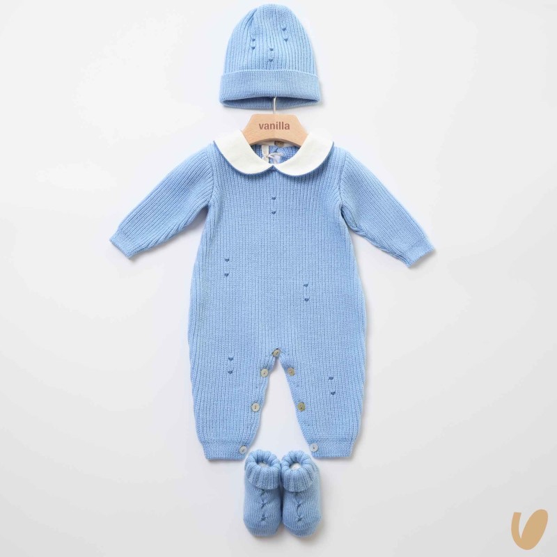 Completo nascita maglia inglese in lana Set Nascita e Uscita Clinica