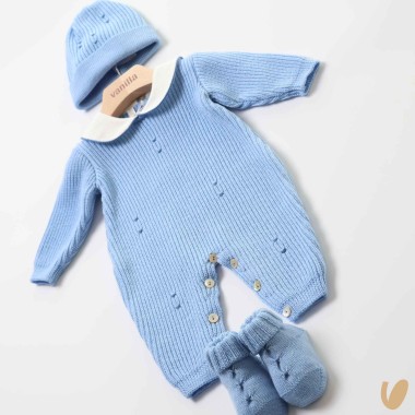 Completo nascita maglia inglese in lana Set Nascita e Uscita Clinica