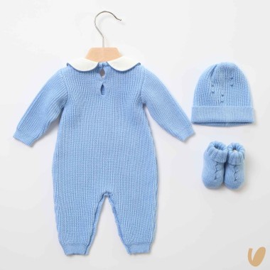 Completo nascita maglia inglese in lana Set Nascita e Uscita Clinica