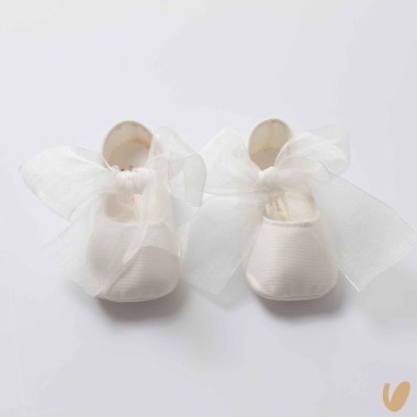 Scarpetta fiocco organza Culla LEI 15/20