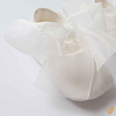 Scarpetta fiocco organza Culla LEI 15/20