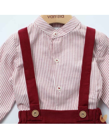 Completo camicia e bermuda con bretelle Neonato 0/36