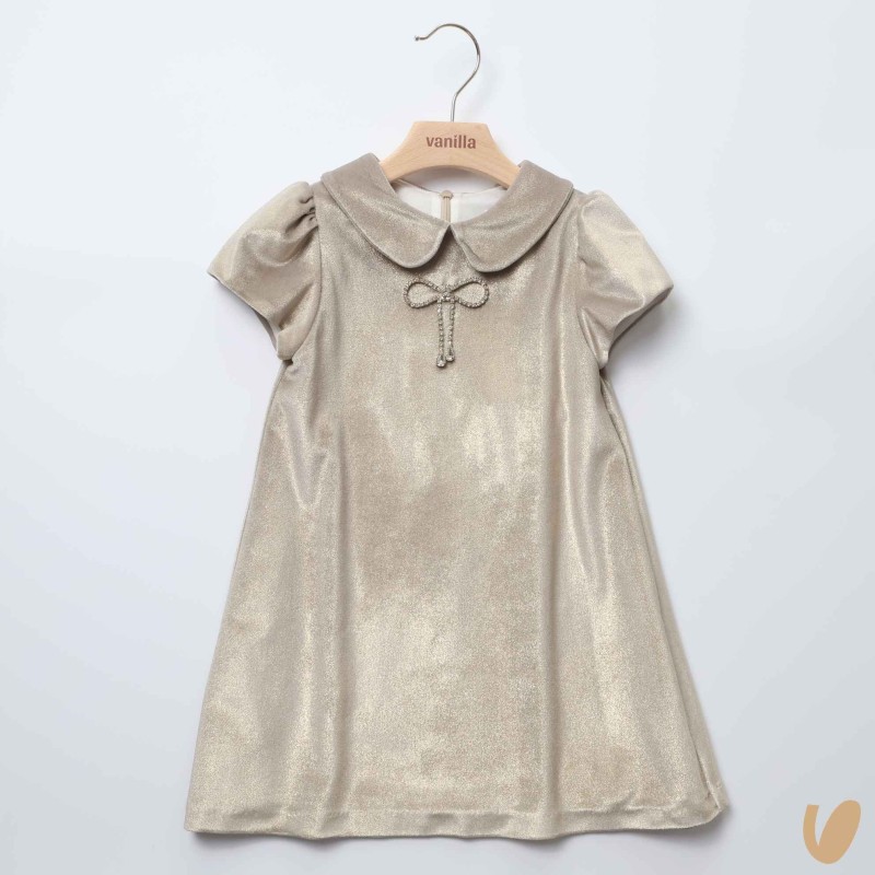 Abito velour lurex Nacrè Bimba 2/8 anni