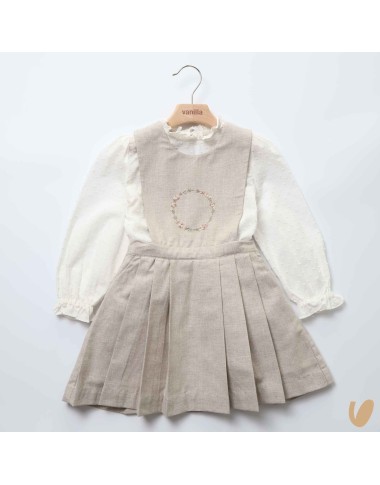 Embroidered dungarees and shirt