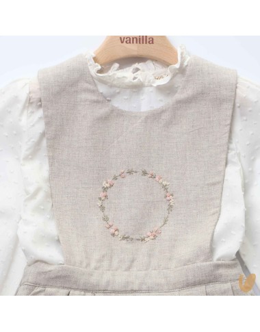 Embroidered dungarees and shirt