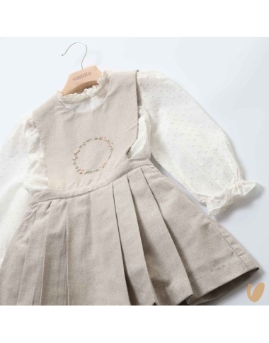 Embroidered dungarees and shirt