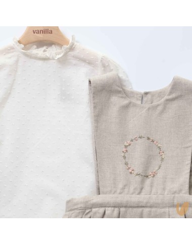 Embroidered dungarees and shirt