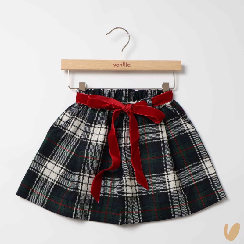 Short quadri con cintura Bimba 2/8 anni