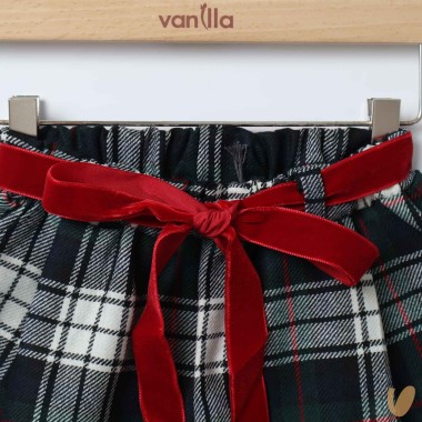 Short quadri con cintura Bimba 2/8 anni