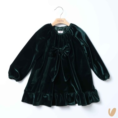 Abito in velluto con fiocco Bimba 2/8 anni