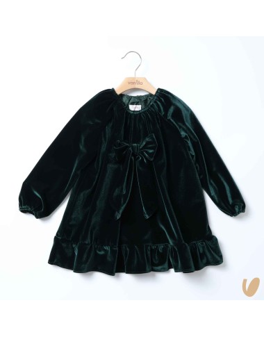 Velvet dress with bow