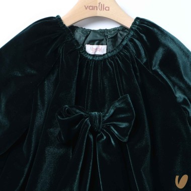 Abito in velluto con fiocco Bimba 2/8 anni