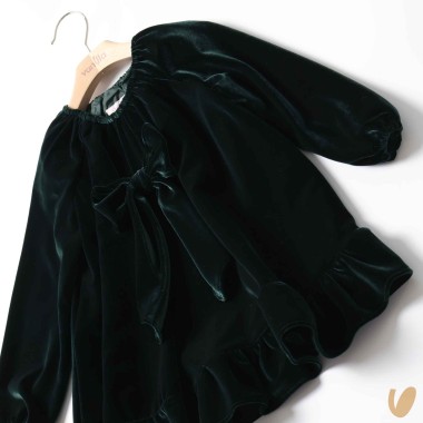 Abito in velluto con fiocco Bimba 2/8 anni