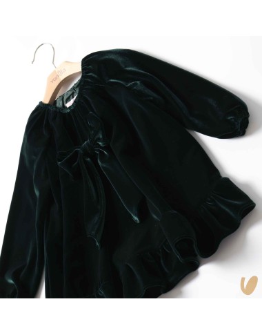 Velvet dress with bow