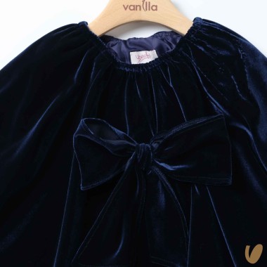 Abito in velluto con fiocco Bimba 2/8 anni