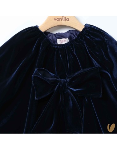 Abito in velluto con fiocco Bimba 2/8 anni