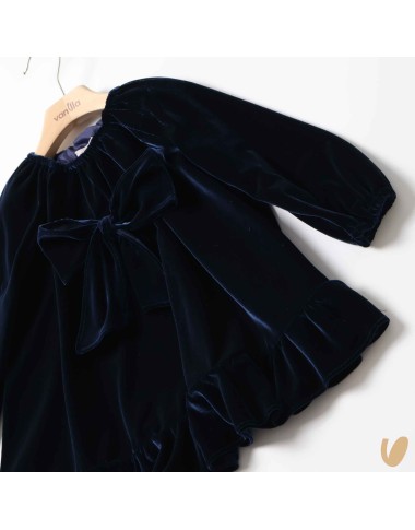 Abito in velluto con fiocco Bimba 2/8 anni
