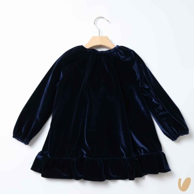 Abito in velluto con fiocco Bimba 2/8 anni