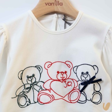 T-shirt orsi ricamati Bimba