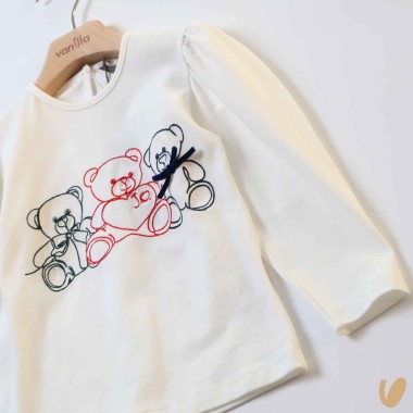 T-shirt orsi ricamati Bimba