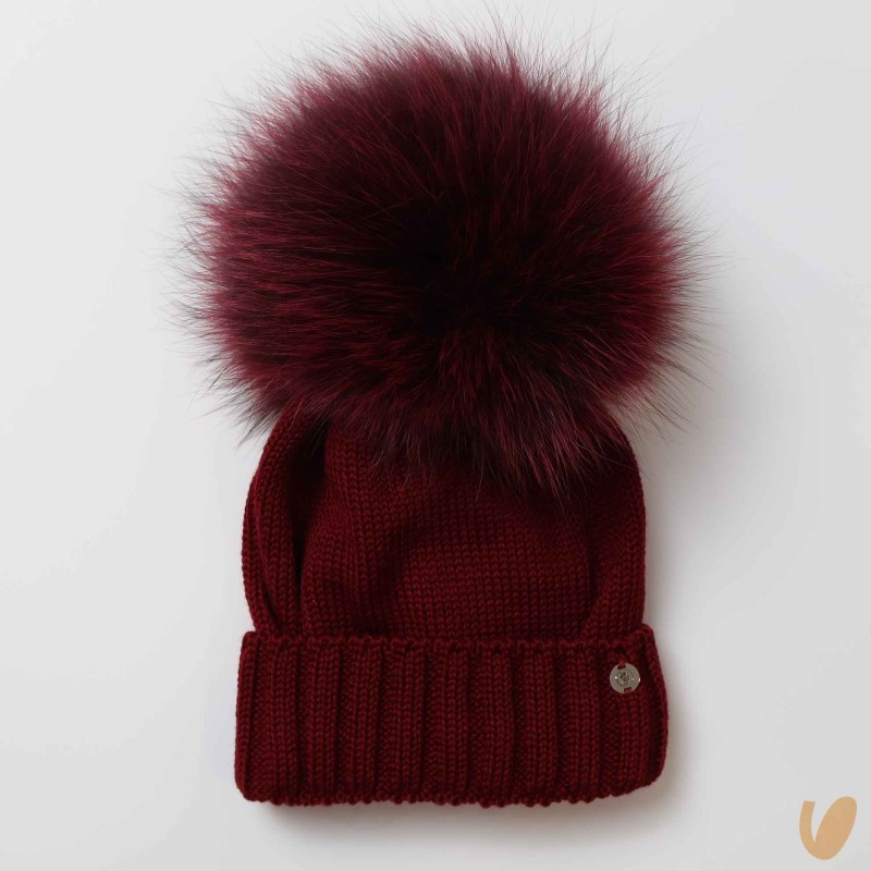 Cappello lana ponpom Cappello e Guanti